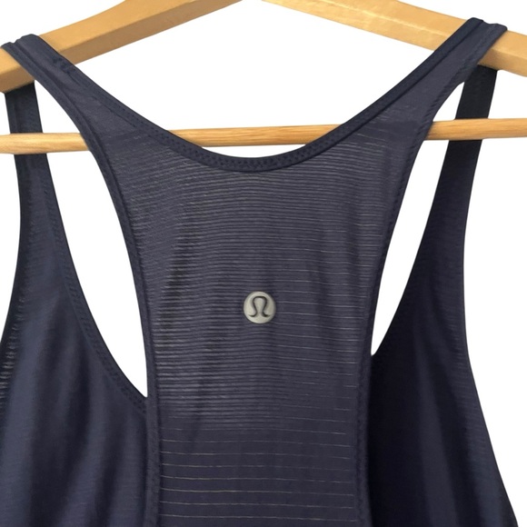 Lululemon Tank Top Blue Women's 6 Lightweight Striped Racerback Nice Sporty - Picture 3 of 6